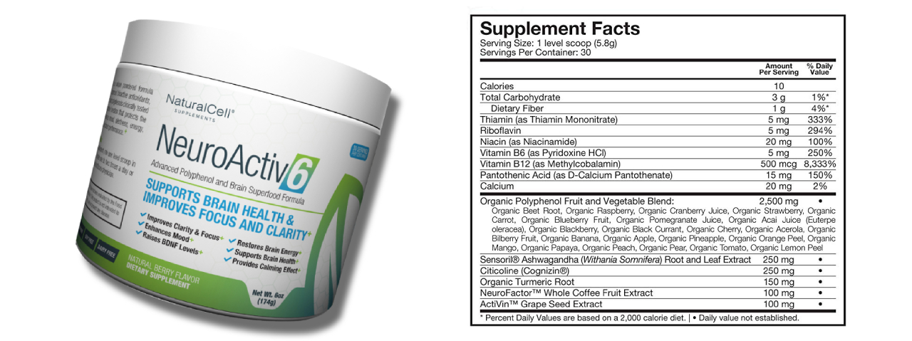 NeuroActiv6 Supplement Facts